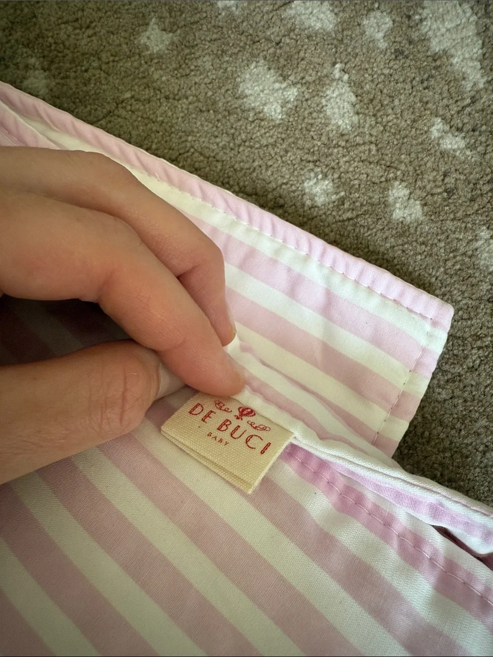 Striped Pink and White Bedding Throw
